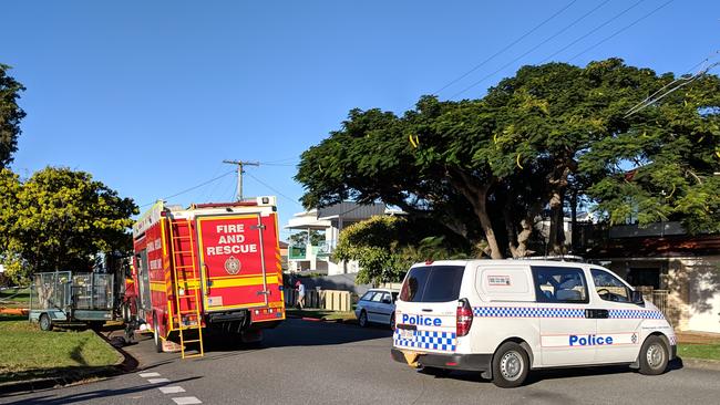 Police were called to the Wynnum Queensland Urban Utilities facility at 12.10pm. Picture: David Clark