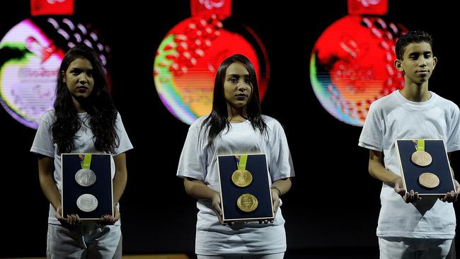 The Olympic medals are presented during the Launch of Medals and Victory Ceremonies for the Rio 2016 Olympic and Paralympic Games