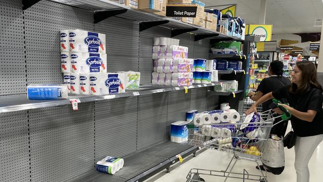 Panic buying has hit some supermarkets in Sydney. Picture: Toby Zerna