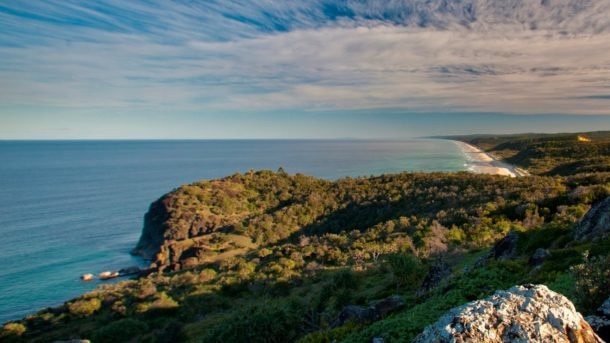 The Great Cooloola Walk, where a paraglider was airlifted after crashing on Tuesday night.