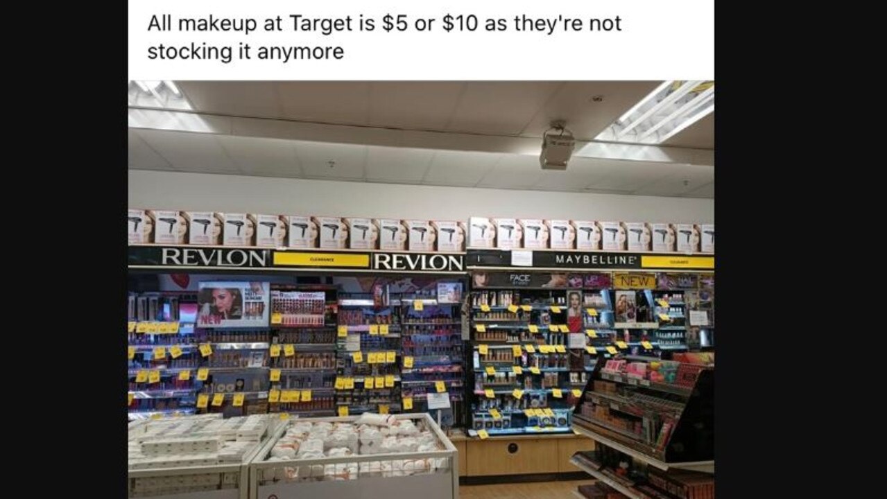 It appears Target is getting rid of make up in stores. Picture: Facebook