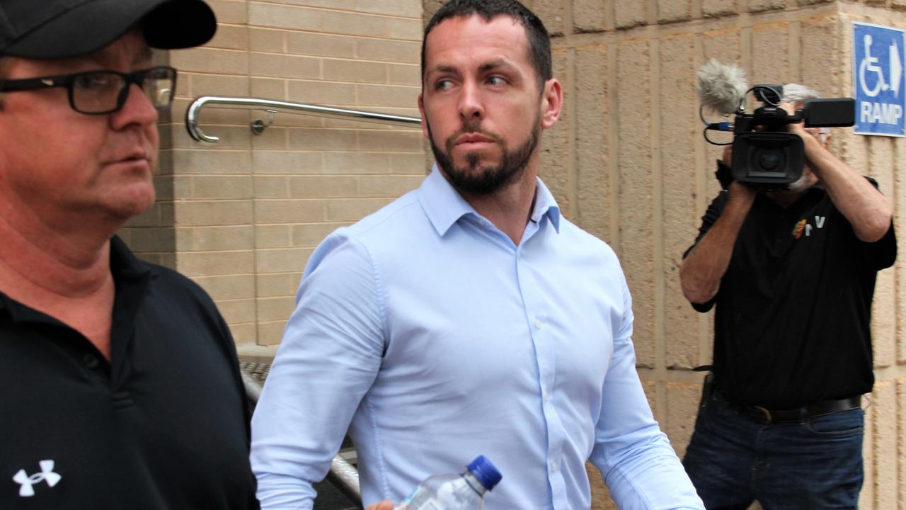 Constable Zach Rolfe outside the Alice Springs Local Court on November 16 for an inquest into the death of Kumanjayi Walker. Picture: Jason Walls