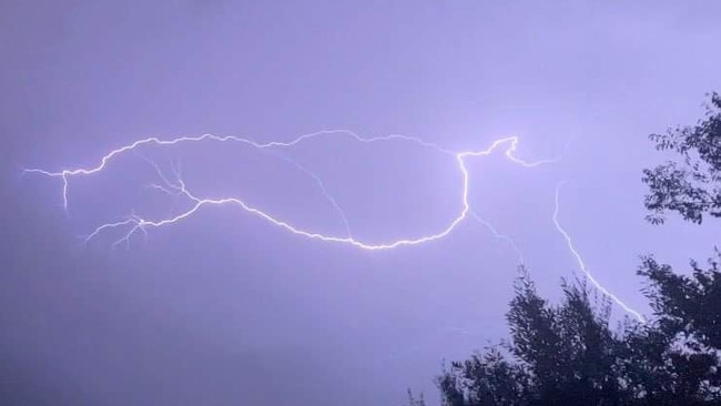 Lightning over Campbelltown on January 24. Picture: Lachy Riley