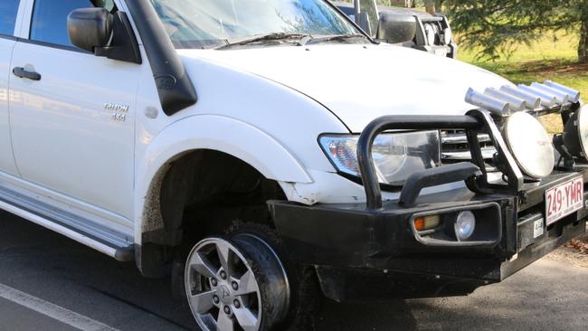 The Mitsubishi Triton the 19-year-old allegedly stole from a Warwick address and took on a crime spree across the region. Picture: John Towells