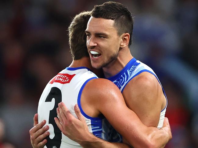 It should be a close race between Luke Davies-Uniacke and Harry Sheezel to lead North Melbourne’s club count on Brownlow night. Picture: Getty Images