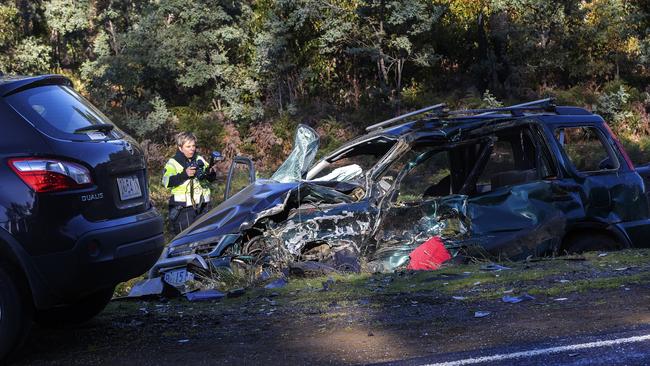 Car crash on the Arthur Highway, Forcett. Picture Chris Kidd