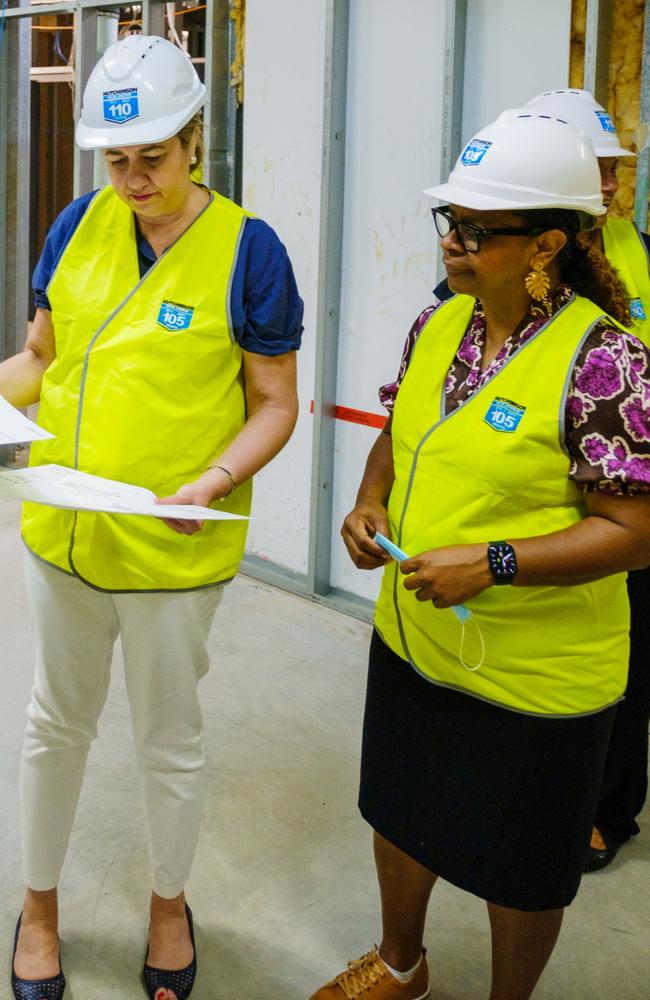 Premier Annastacia Palaszczuk at hospital works on Thursday Island.