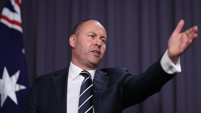 Treasurer Josh Frydenberg released the Mid-Year Economic and Fiscal Outlook (MYEFO) in Canberra on Thursday. Picture: NCA NewsWire / Gary Ramage