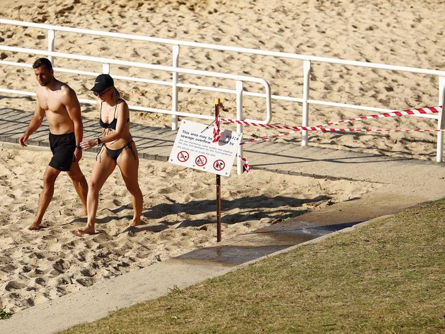 There was a sewage leak at Redleaf Beach in Sydney's east yesterday. Picture: Sam Ruttyn