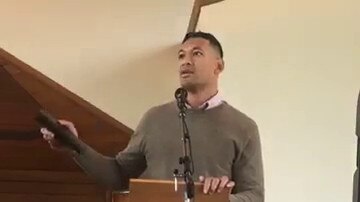 Israel Folau gives sermon on Sunday the 24 of November 2019 at the Truth of Jesus Christ Church