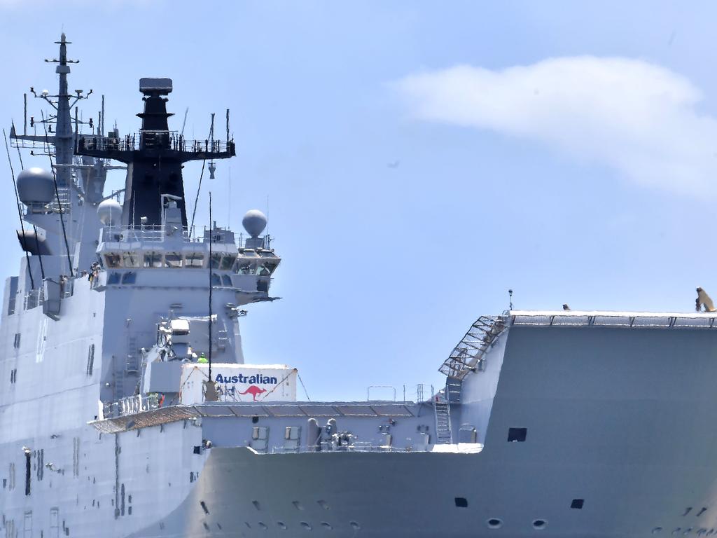 HMAS Adelaide is pulling into the Brisbane International Cruise Terminal. The HMAS Adelaide is being loaded and sent to Tonga.


Wednesday January 19, 2022. Picture, John Gass