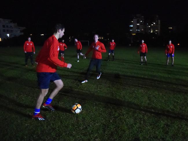Training in the dark. Picture: Josie Hayden