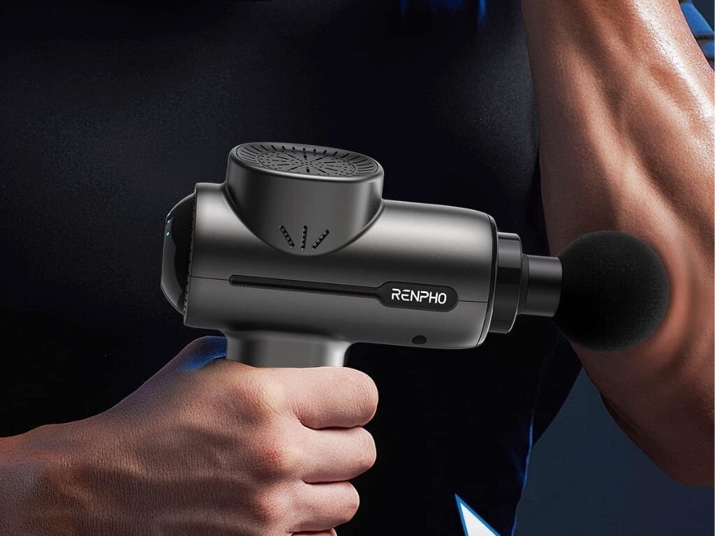 Relieve muscle tension and fatigue with this handy massage gun.