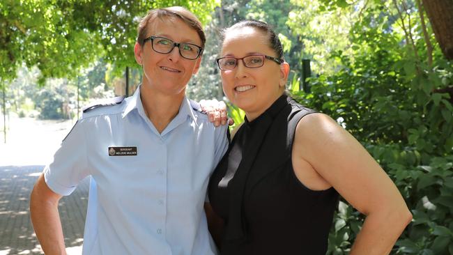 Melodie Mulder (left) gave colleague Jodie Baumgartner one of her kidneys. Picture: Mark Cranitch