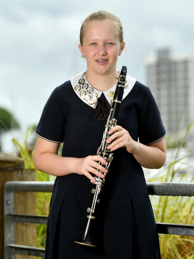 Talented Townsville musician Gabrielle Penaluna, 16, is this year's recipient of the Theodore Kuchar Scholarship. Picture: Evan Morgan