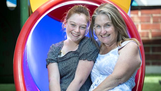 Jorja, 15, with her mother Tanya Crane, relax at Ronald McDonald House at North Adelaide – while Jorja receives treatment for cystic fibrosis. Picture: Mark Brake