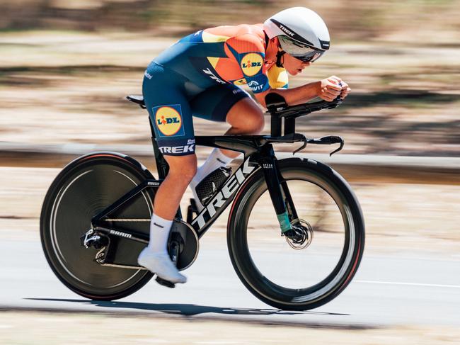 Felicity Wilson-Haffenden claimed silver in the under-23 women's time trial at the Road Nationals. Picture: AusCycling/Zac Williams