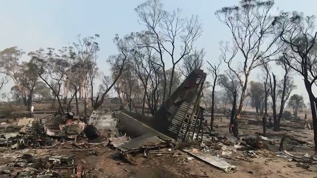 Vision of the air tanker crash site in NSW