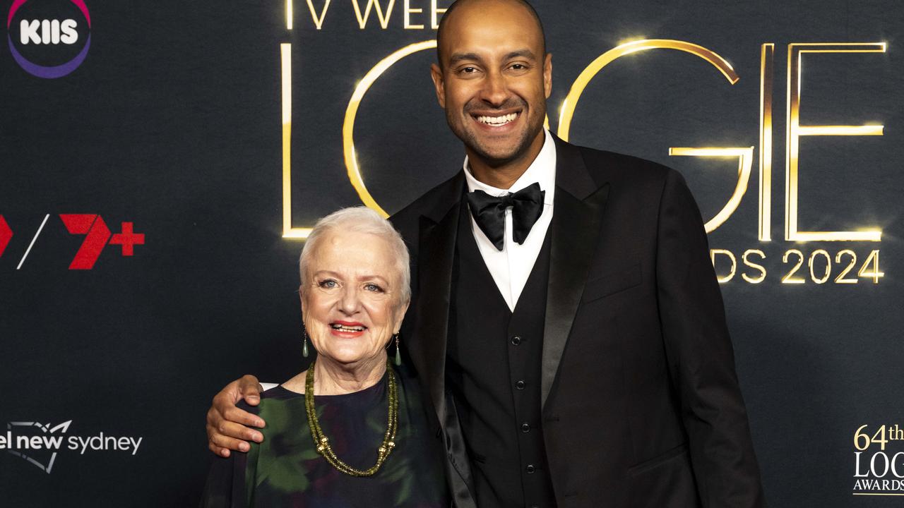 Matt Okine and Denise Scott celebrate the night. Picture:NewsWire/ Monique Harmer