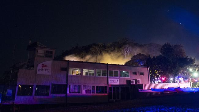 The Middle Harbour Yacht Club was significantly damaged by the fire. Picture: Chris McKeen