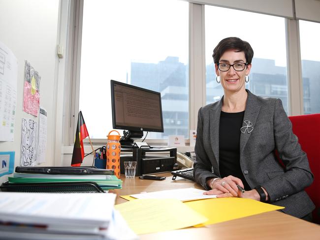 Commissioner for Children and Young People Liana Buchanan in her Melbourne office. Picture: Mark Stewart