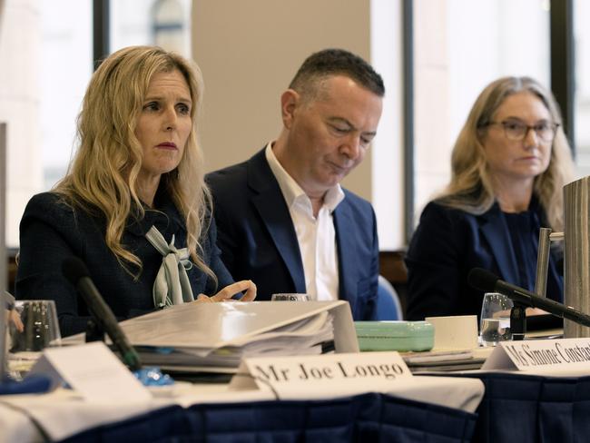 The Australian Securities & Investments Commission (ASIC) (L-R) members Simone Constant, Alan Kirkland and Kate OÃ&#149;Rouke in Sydney  for a Parliamentary hearing. Jane Dempster/The Australian.