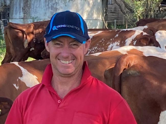 Warren Gallagher on his Clunes dairy farm.