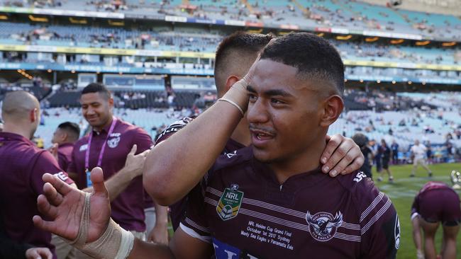 Manase Fainu playing for Manly. Picture: Brett Costello