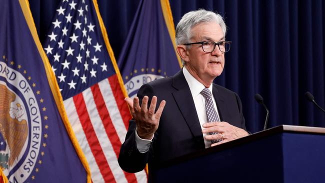 US Federal Reserve chairman Jerome Powell. Picture: Getty Images