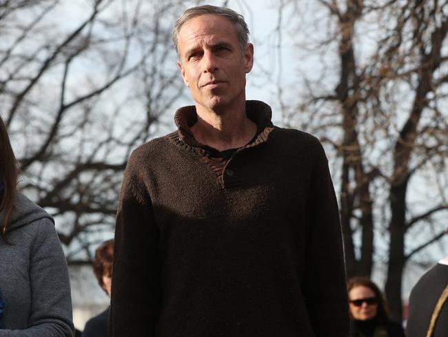 Sun Tas. Senator Nick McKim at rally against offshore detention of asylum seekers in Hobart. Picture: NIKKI DAVIS-JONES