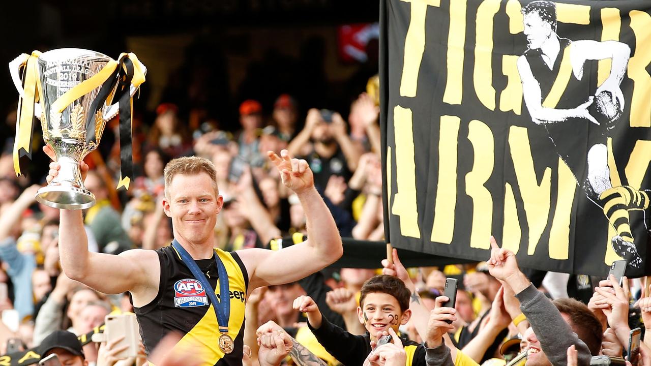 Jack Riewoldt has named his top 10 Tigers since 1987. (Photo by Darrian Traynor/AFL Photos/via Getty Images )