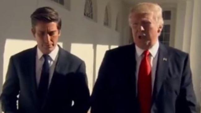 In his first White House interview, Donald Trump tells ABC journalist David Muir how he felt when he was given the nuclear codes. Picture: ABC News