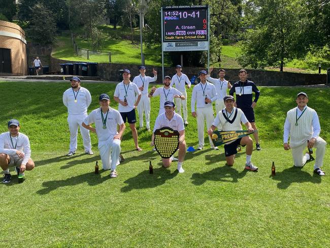 South Yarra players with their pennant and shield.