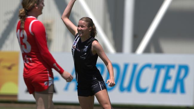 Taelah Smith scored three goals for Palmerston against Waratah in Round 2 of the 2024-25 NTFL season. Picture: Pema Tamang Pakhrin