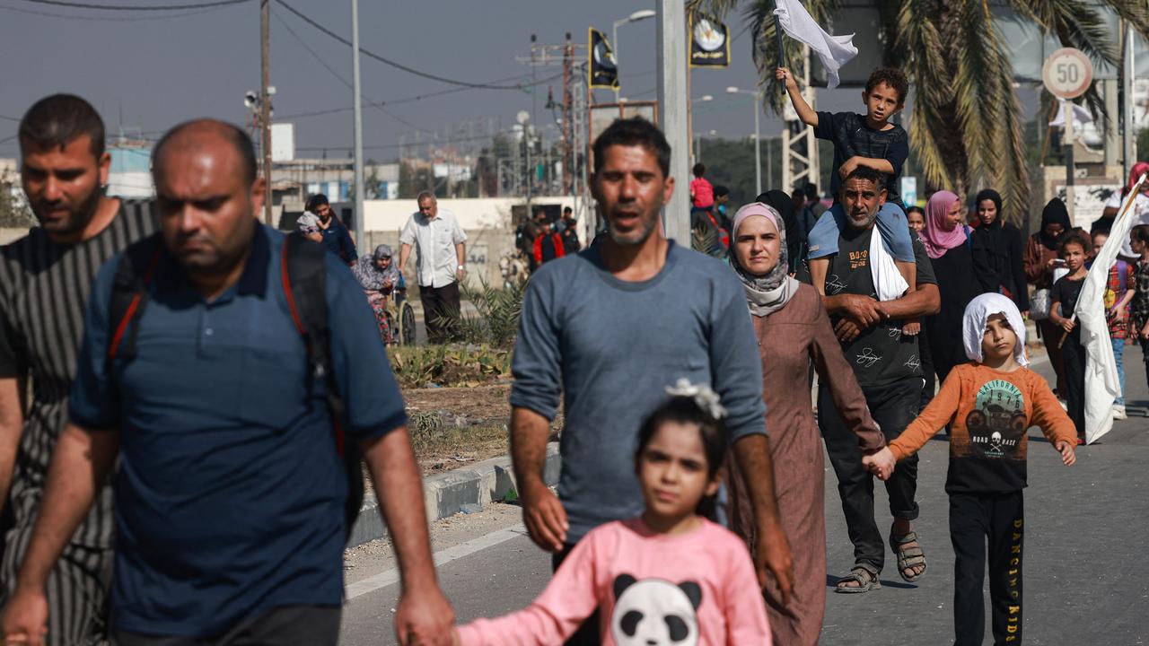 Tens of thousands have fled Gaza city as conflict between Hamas militants and Israel’s military intensified. Picture: Mohammed Abed/ AFP