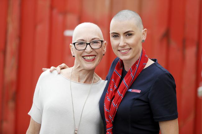 PRDnationwide director/property manager Natalie Gray has shaved her head to support her mother Di Gray. Picture: RICHARD JUPE