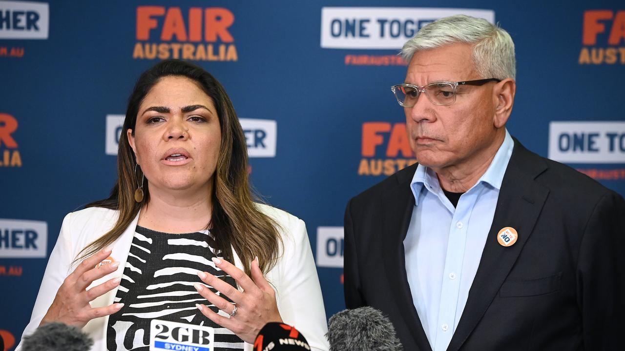 Jacinta Nampijinpa Price and Warren Mundine. Picture: NCA NewsWIRE / John Gass