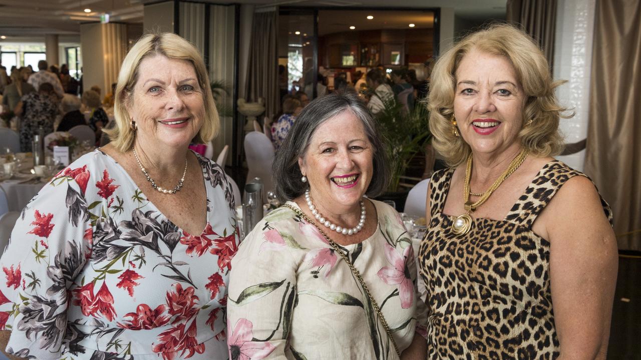 Enjoying time together are (from left) Desley Bowe, Maureen Burke and Debbie Franks at the International Women's Day lunch hosted by Zonta Club of Toowoomba at Picnic Point, Friday, March 5, 2021. Picture: Kevin Farmer