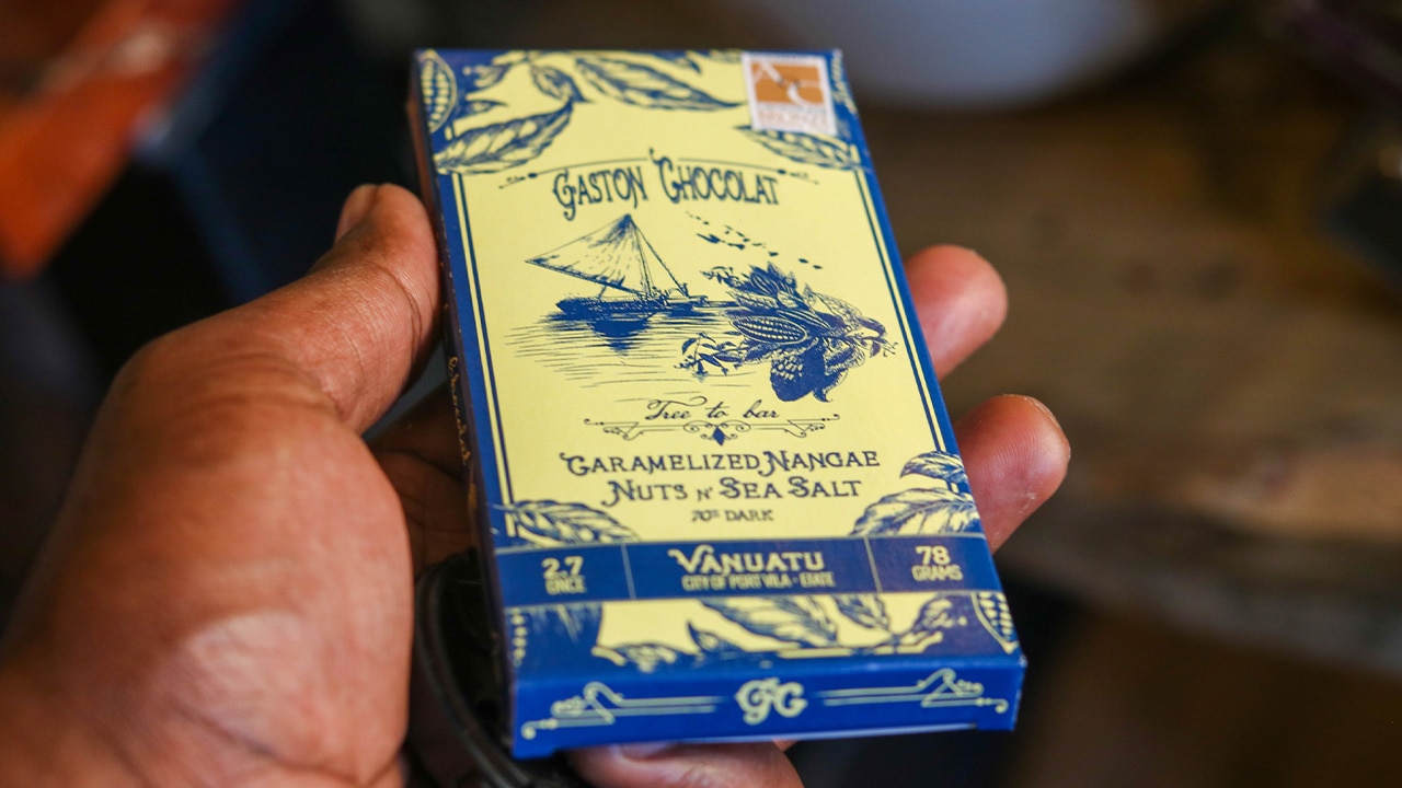 <h2>2. Local-made chocolate</h2><p>Cocoa beans grown throughout Vanuatu&rsquo;s islands are shipped to <a href="https://www.gastonchocolat.com/" target="_blank" rel="noopener">Gaston Chocolat</a> in downtown Port Vila. The shop&rsquo;s a working factory, where customers can see every step of the chocolate-making process through glass. Already a multiple winner of international awards, the chocolaterie allows visitors to taste flavours of Vanuatu, such as nangae nuts, tanna coffee or local root and kava, all blended into chocolate offerings.</p>