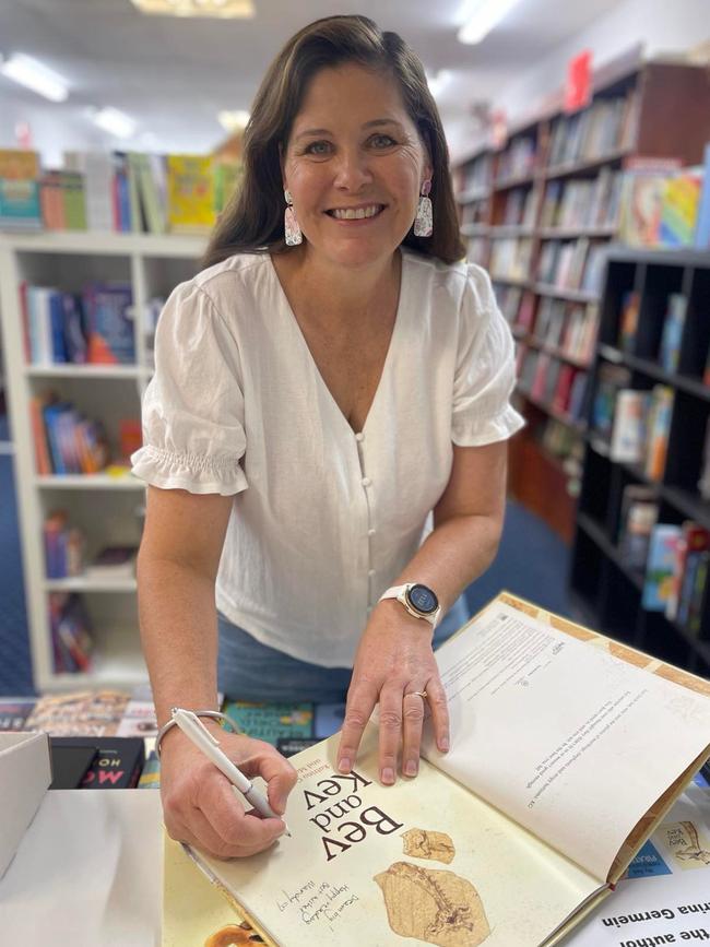 Germein signing her book Bev and Kev. Picture: Supplied