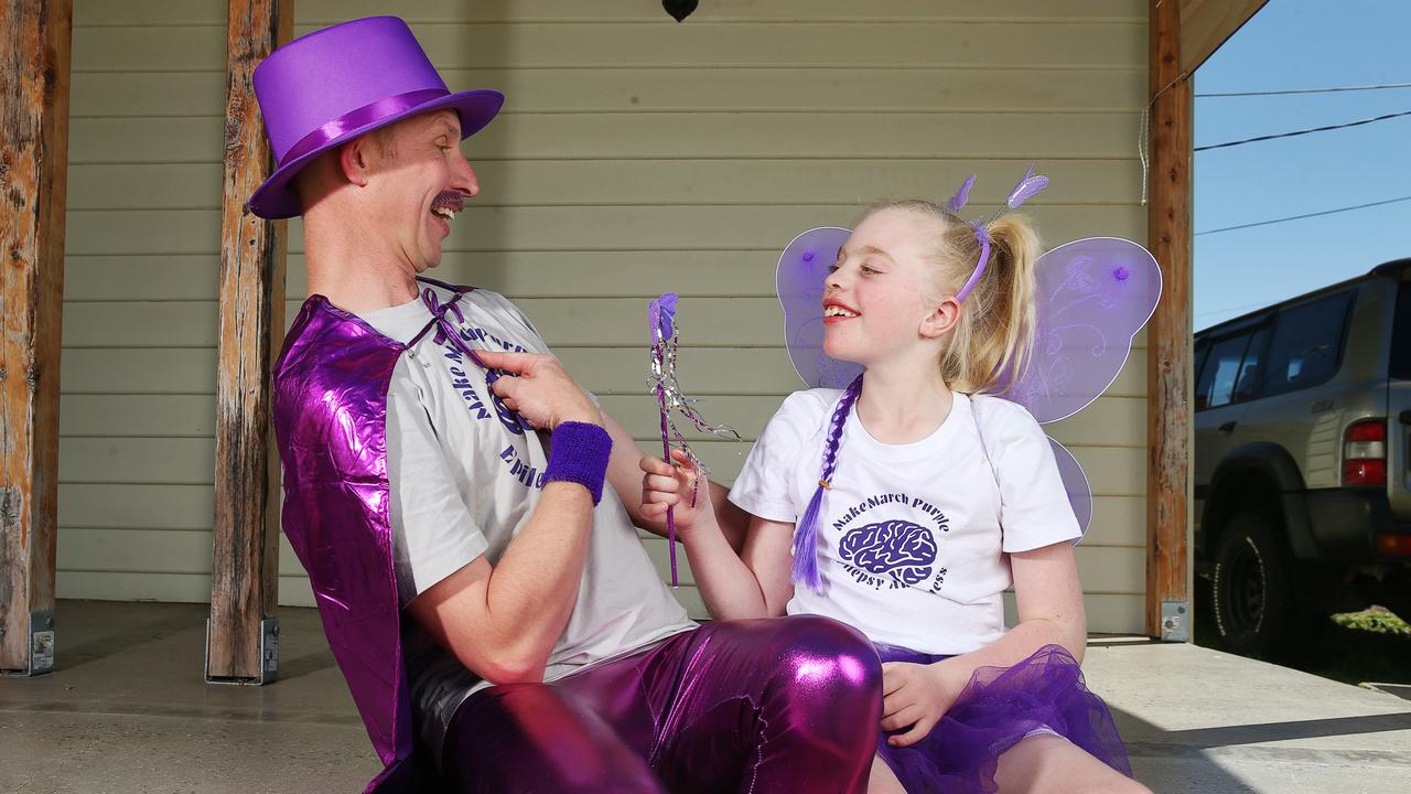 Geelong West dad Stephen Robertson and his daughter Charlotte, 10. Picture: Alan Barber