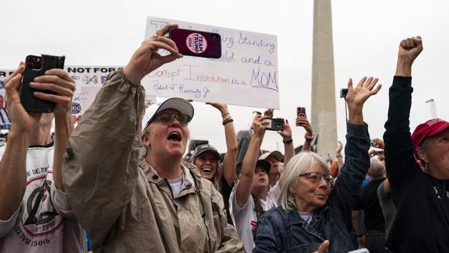 Trump backers out in force at the Rescue the Republic rally in Washington. Picture: The Wall Street Journal