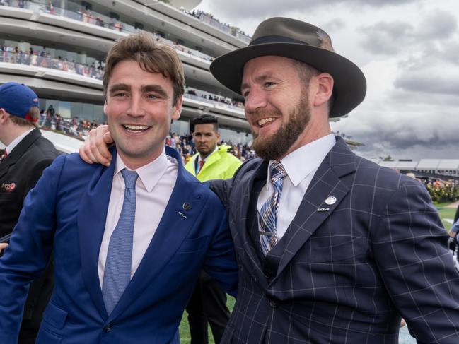 David Eustace and Ciaron Maher Gold Trip (FR) ridden by Mark Zahra wins the Lexus Melbourne Cup at Flemington Racecourse on November 01, 2022 in Flemington, Australia. (Photo by Jay Town/Racing Photos via Getty Images)