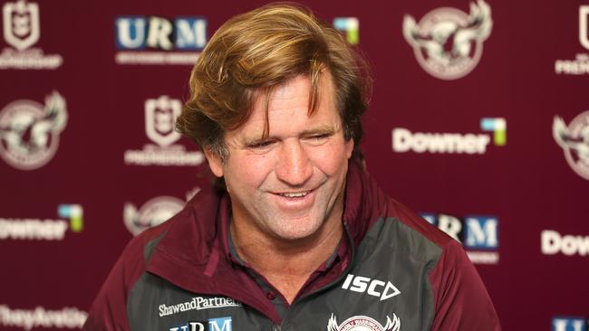 Manly head coach Des Hasler cracks a smile. Picture: AAP Image