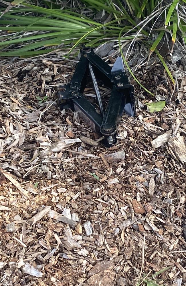 A jack and some flowers are all that's left at the scene of an horrific accident which claimed the life of a New South Wales man on the Sunshine Coast on Saturday night.