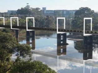 An artist's impression of the river walk and crossing along the Georges River. Picture: Liverpool Council