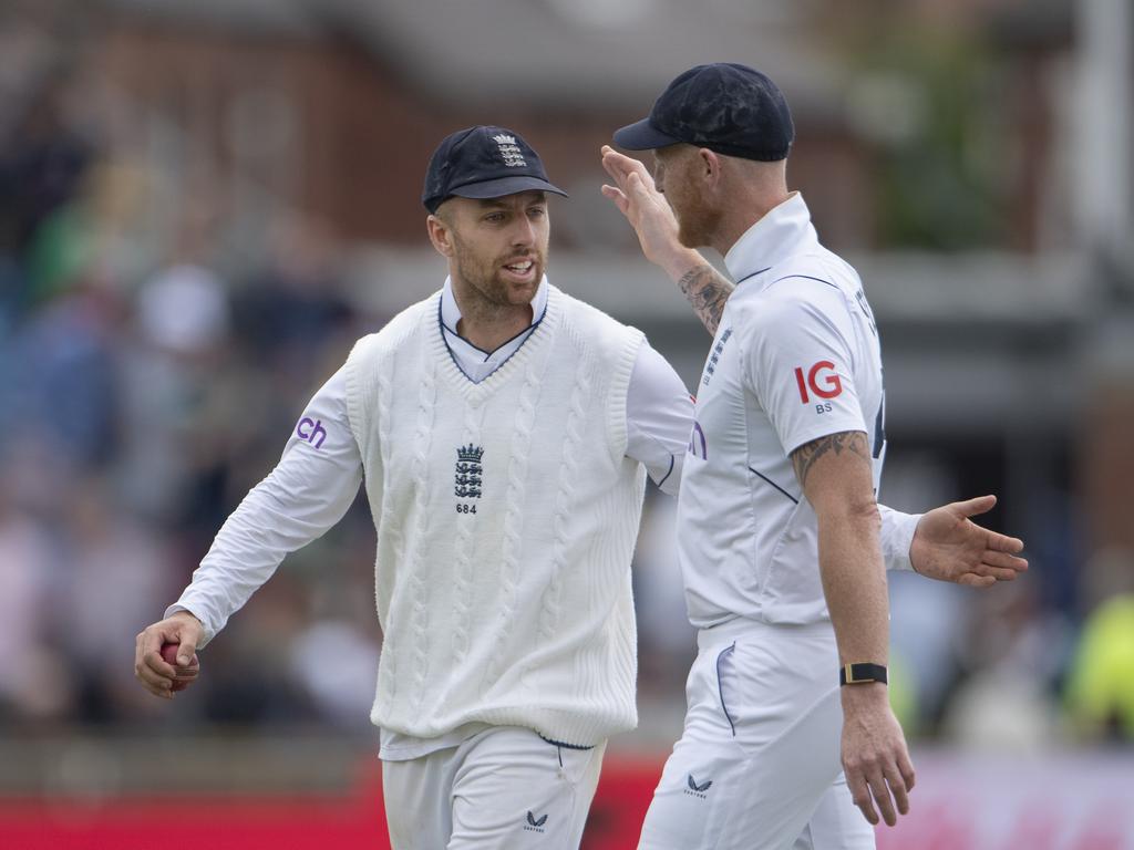 Jack Leach became the third English spinner in 50 years to take 10 wickets in a Test at Headingly. Picture: Visionhaus/Getty Images