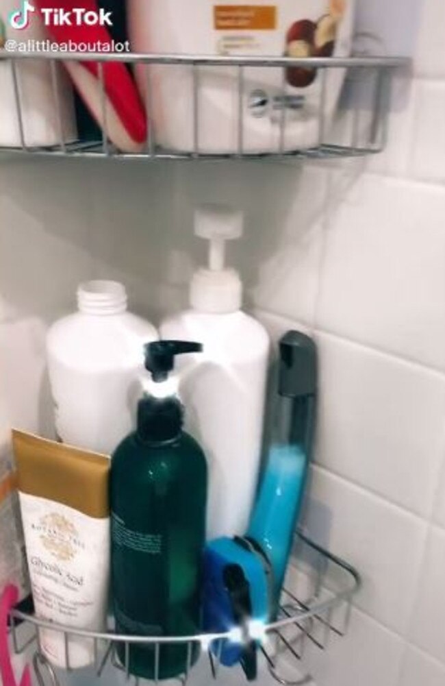 A Genius Shower Cleaning Hack: A Dish Brush