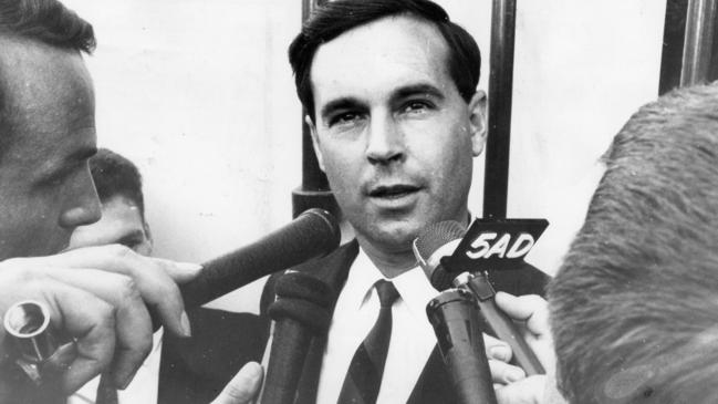 Liberal and Country League leader Steele Hall when he announced he had been asked by the SA Governor to form a government, on April 16, 1968.