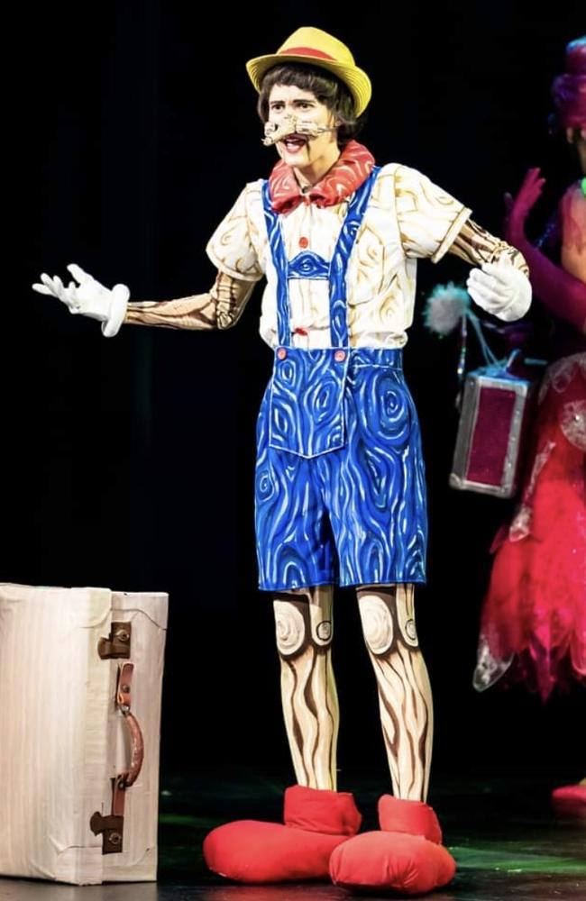 Georgia Rogers plays the role of Pinocchio in the Mackay Musical Comedy Players' Shrek production from earlier in the year. Picture: Contributed